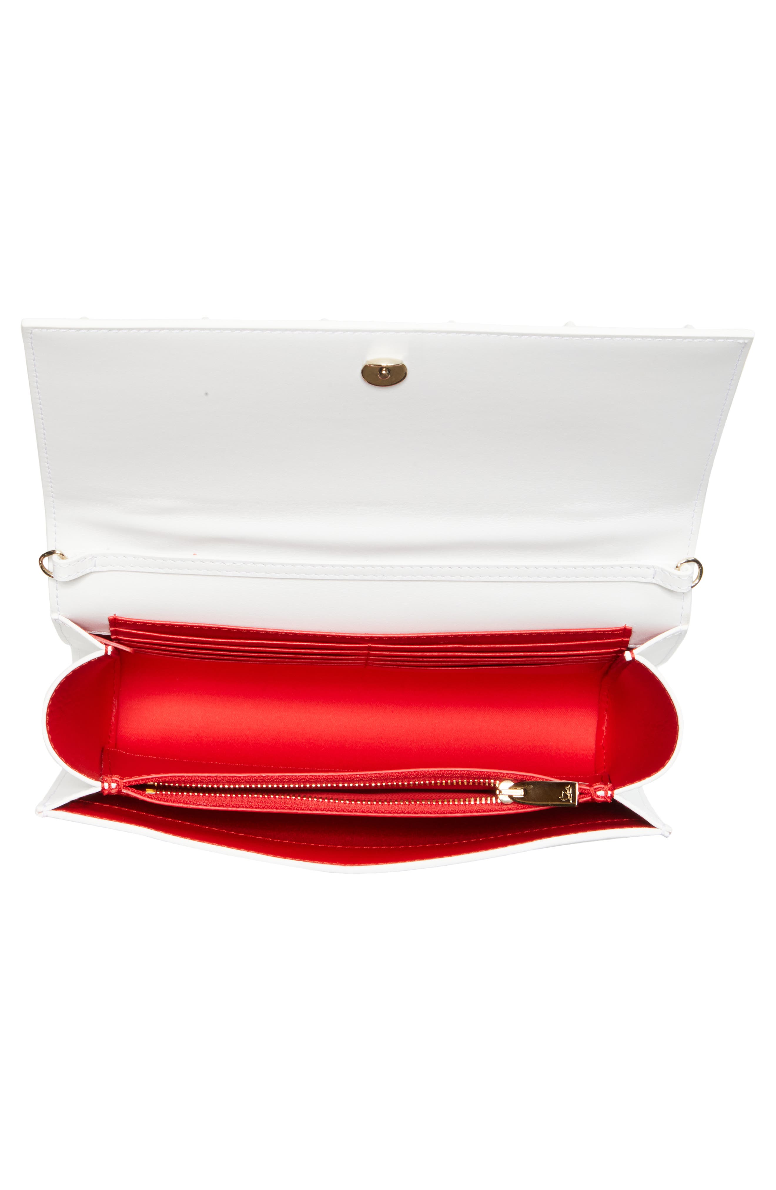 Paloma Empire Calfskin Clutch, Alternate, color, BIANCO/ BIANCO