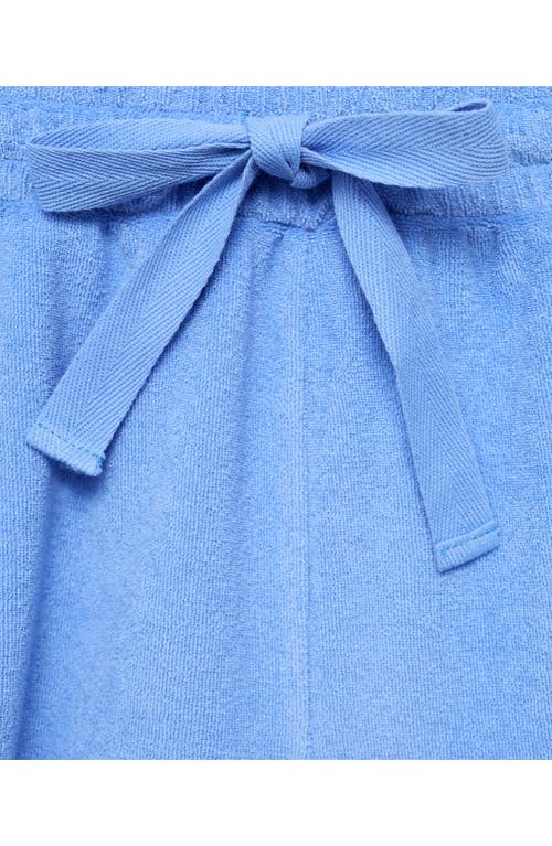 Mango Cotton Blend Terry Shorts In Blue