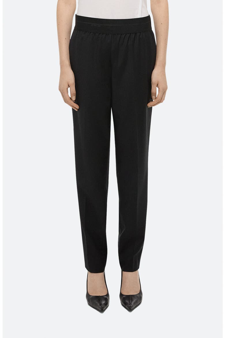 Tapered Wool Twill Straight Leg Pants, Main, color, BLACK