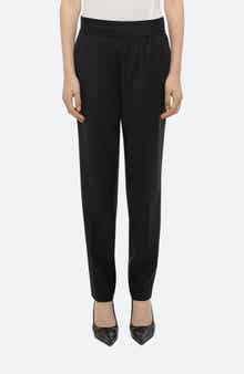 Tapered Wool Twill Straight Leg Pants