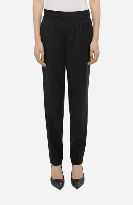 Tapered Wool Twill Straight Leg Pants
