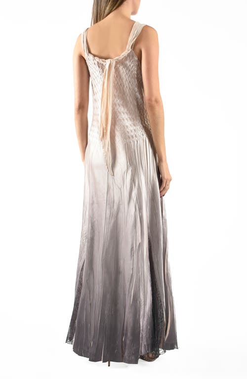 Shop Komarov Ombré Charmeuse & Chiffon Gown In Beach Cafe Ombre