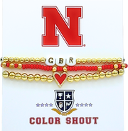 Color Shout Nebraska Love My College Bracelet Stack
