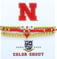 Color Shout Nebraska Love My College Bracelet Stack