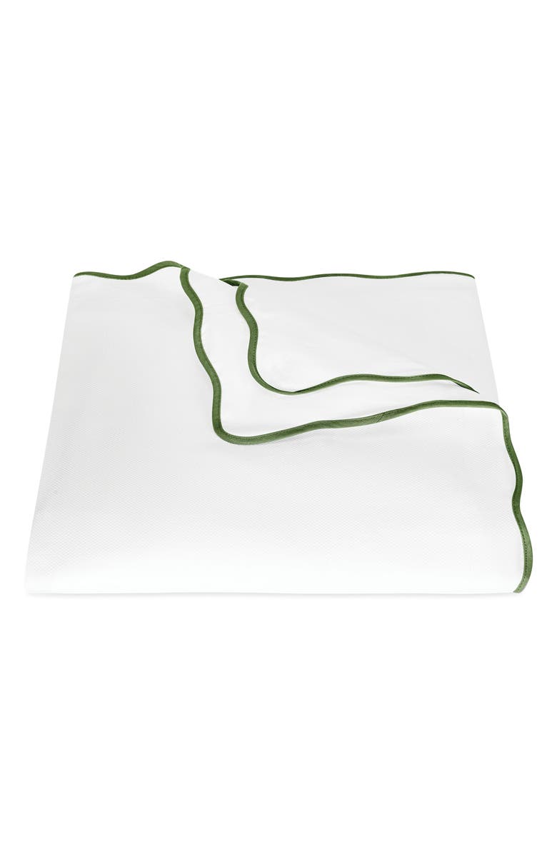Matouk Camilla Piqué Duvet Cover, Main, color, Palm