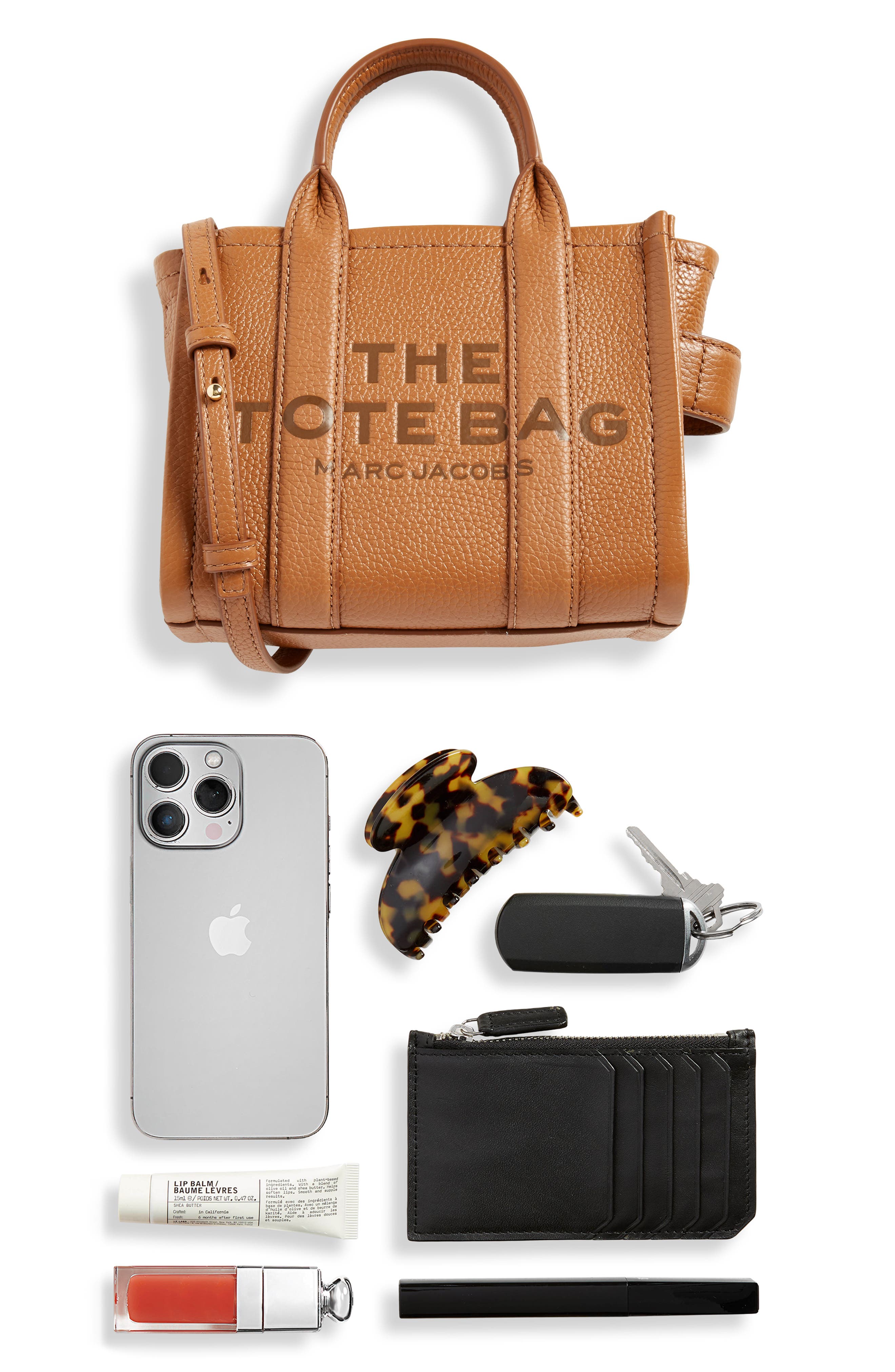 The Leather Crossbody Tote Bag, Alternate, color, ARGAN OIL