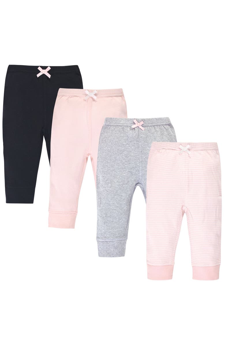 Touched by Nature Organic Cotton Pants for Young Ladies, Main, color, Black Lt. Pink Stripe