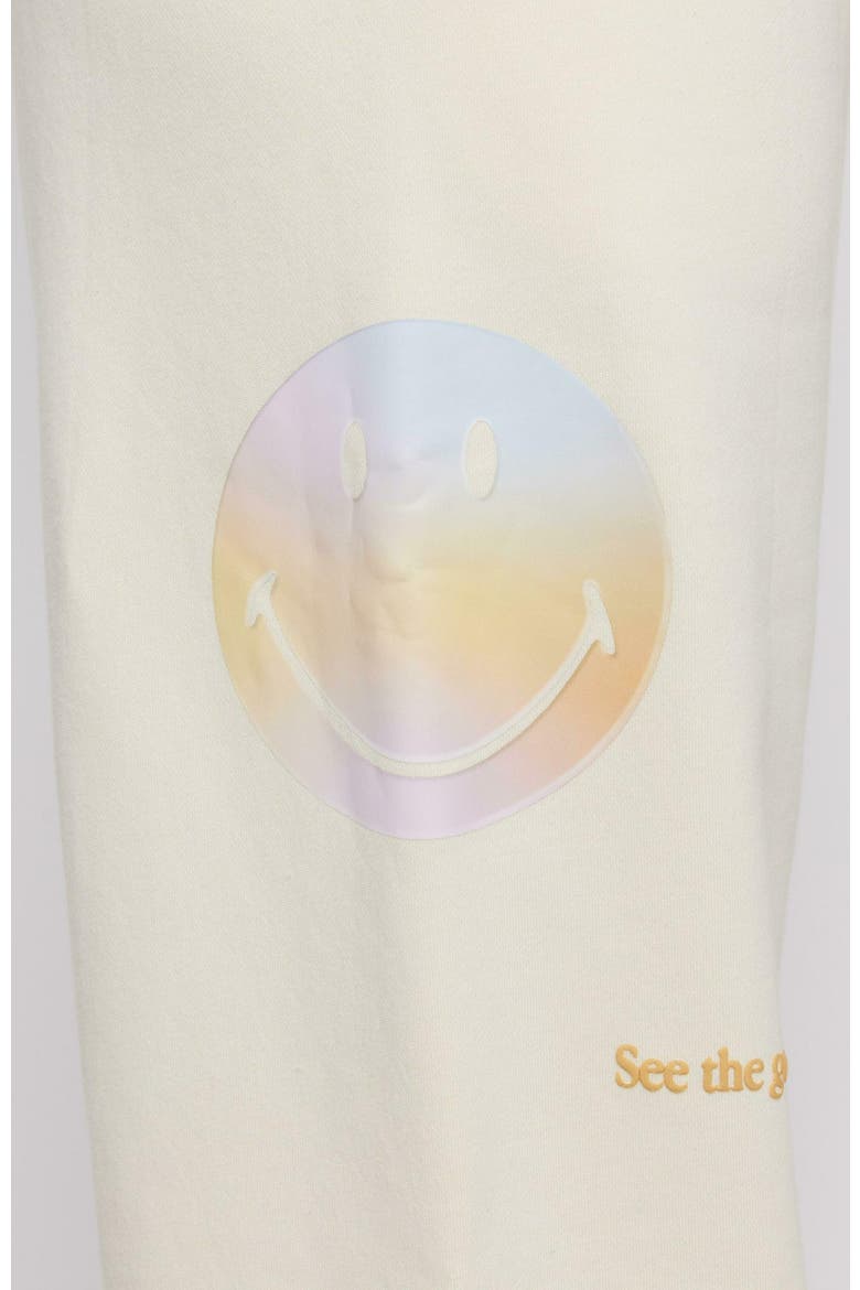 Smiley Radiate Happiness Sweatpants, Alternate, color, BONE