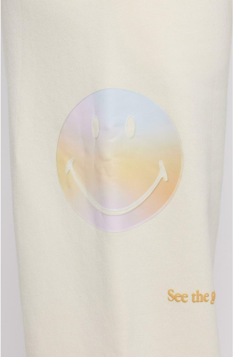 Samii Ryan | Smiley Radiate Happiness Sweatpants , Ivory , Large , 4, Alternate, color, Bone
