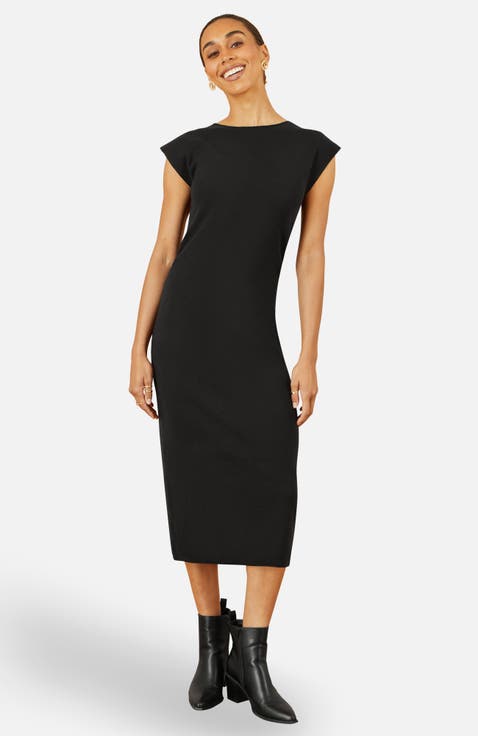 Knitted Ruched Midi Dress