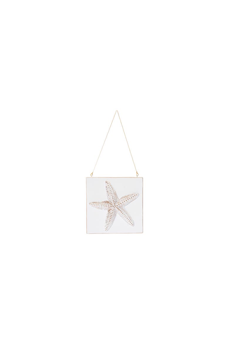 Sea Star Ceramic Coastal Christmas Tree Ornament, Main, color, White