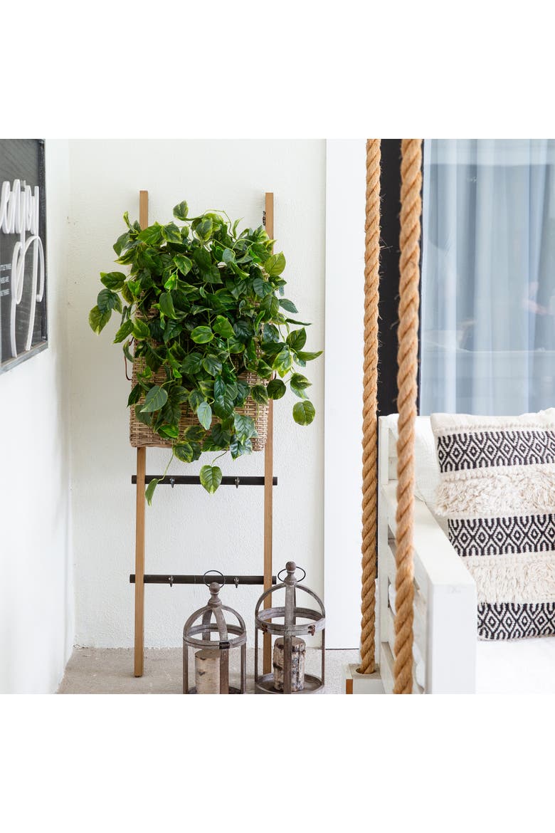 36-in UV Resistant Artificial Pothos Hanging Plant (Indoor/Outdoor) - Set of 2, Alternate, color, Green