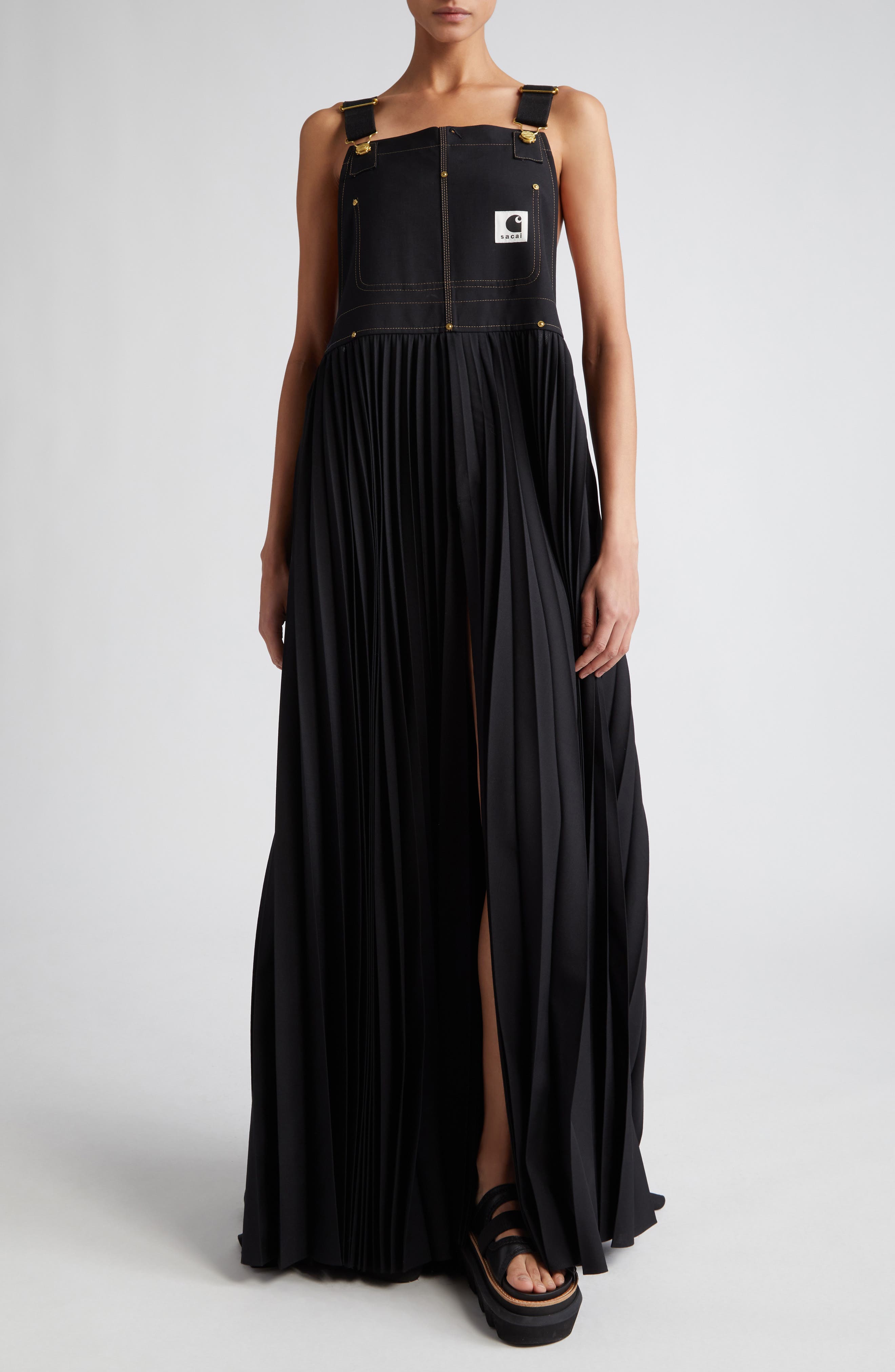 carhartt pleated dress Sacai x Carhartt pleated maxi dress Sacai