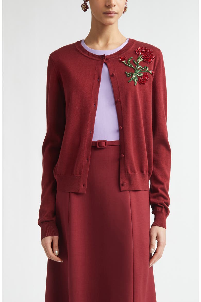 Crystal Embroidered Silk Cardigan, Main, color, RIOJA MULTI
