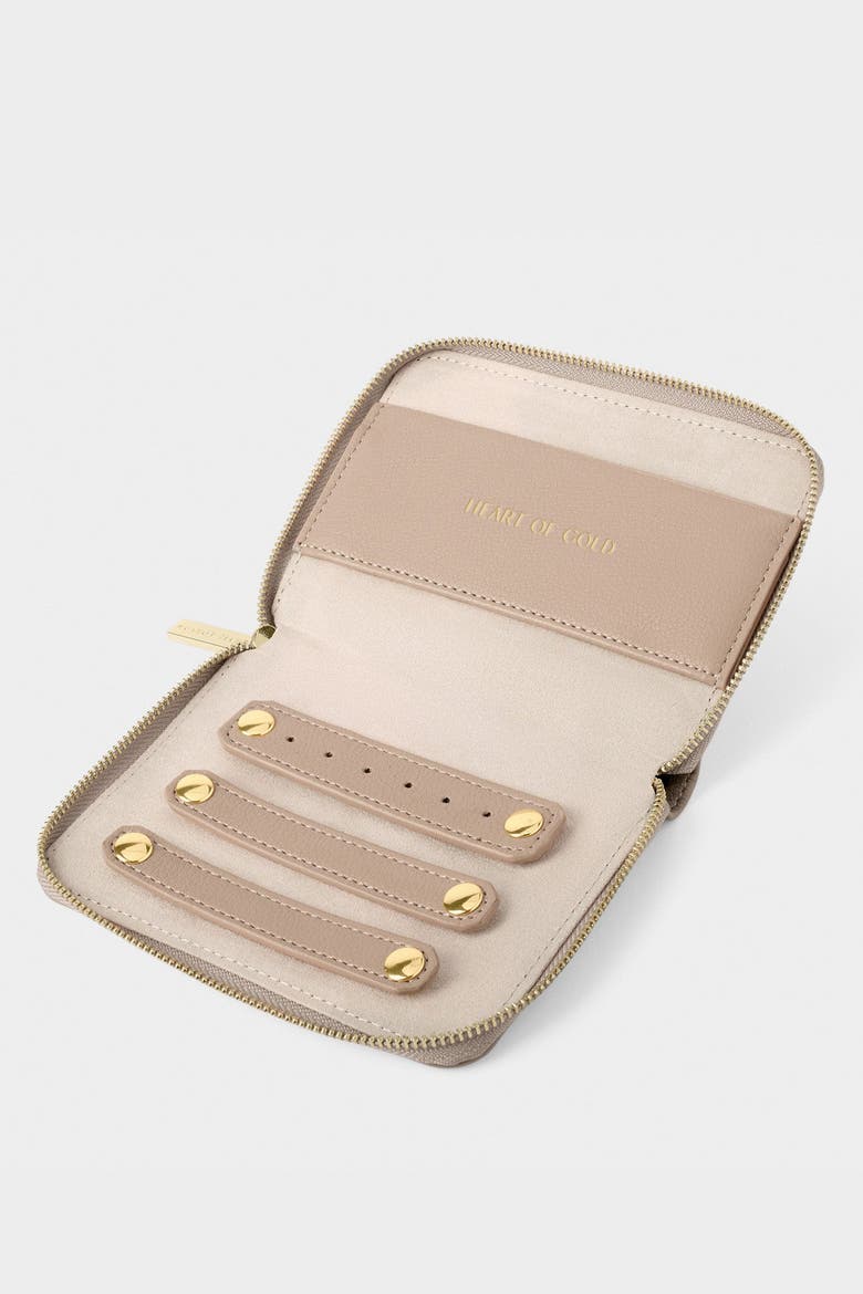 Slim Jewelry Case 'Heart Of Gold', Alternate, color, TAUPE