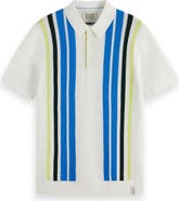 Scotch & Soda Stripe Textured Cotton Knit Polo