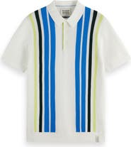 Scotch & Soda Stripe Textured Cotton Knit Polo