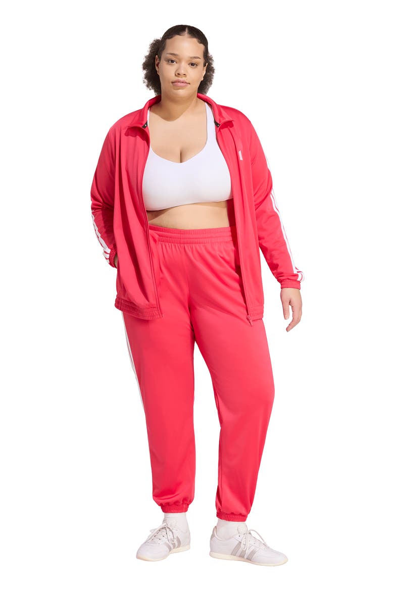 Essentials 3-Stripes Tricot Track Pants, Alternate, color, POWER PINK
