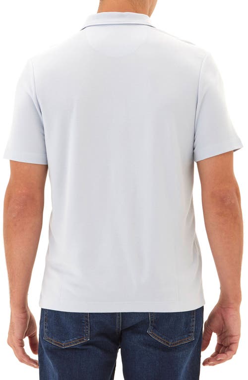 Threads 4 Thought Erick Solid Peached Piqué Zip Polo In Seamist