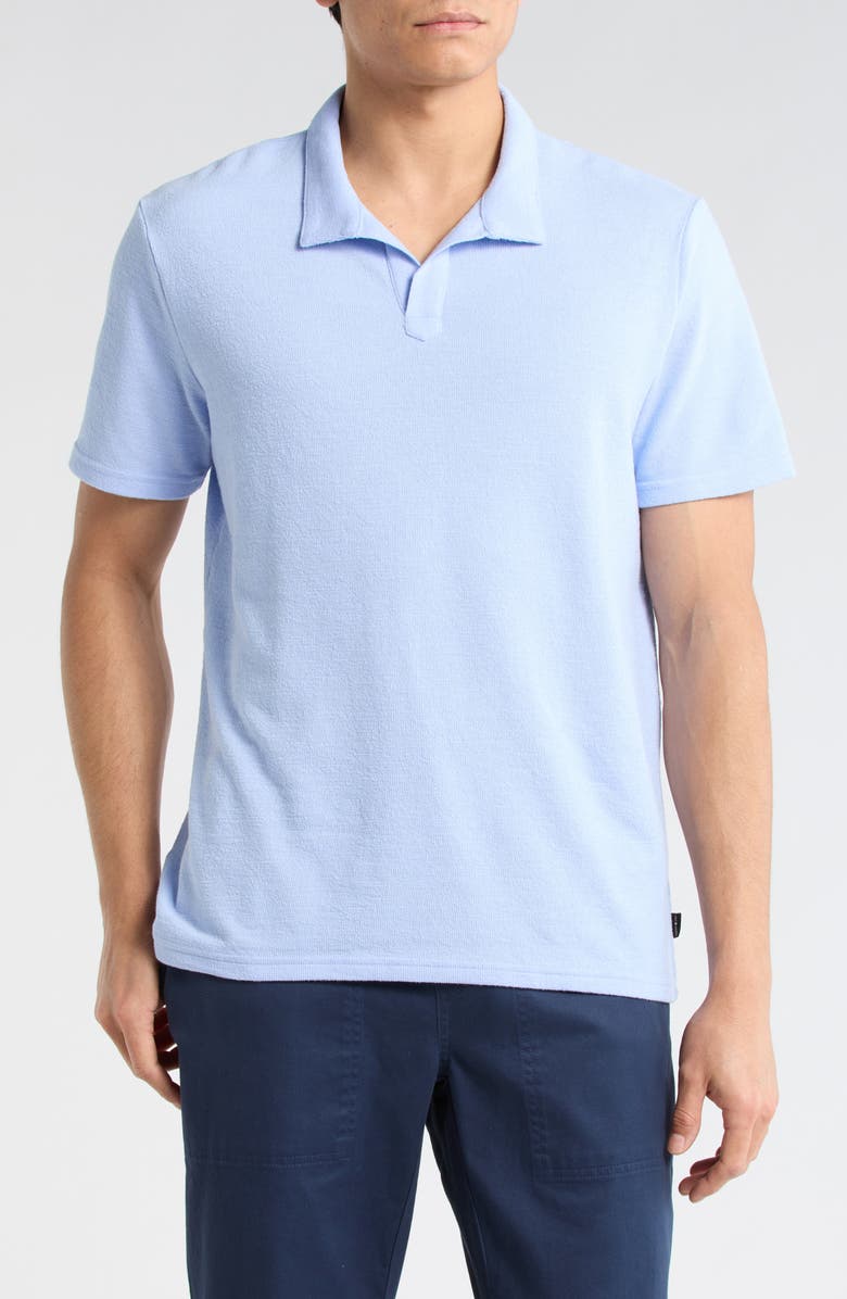 Lucky Brand Johnny Collar Cotton Blend Polo, Main, color, Chambray Blue