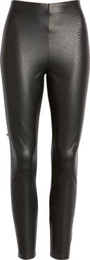 Hue Croc Embossed High Waist Faux Leather Leggings