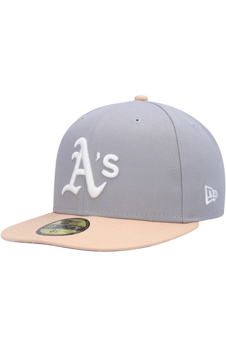 New Era Men's New Era Gray/Peach Oakland Athletics 1987 MLB All-Star Game Purple Undervisor 59FIFTY Fitted Hat, Alternate, color, Gray