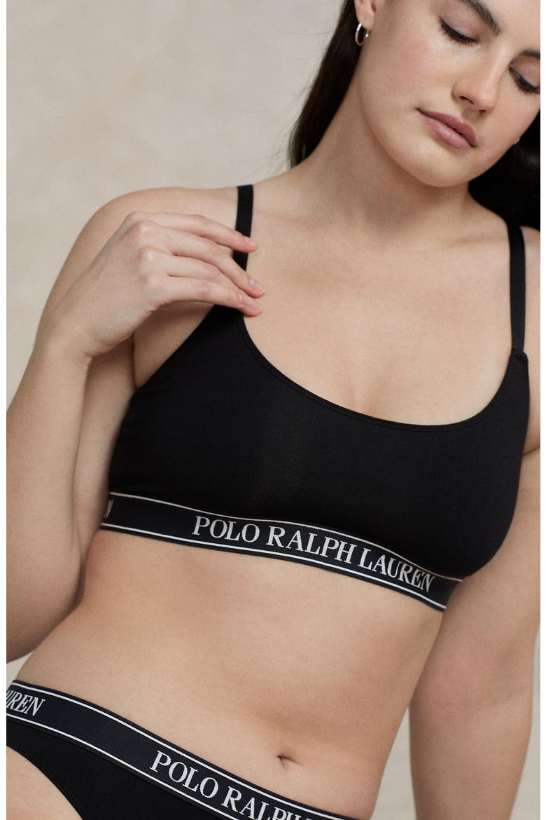 Scoop Neck Bralette, Alternate, color, ONYX