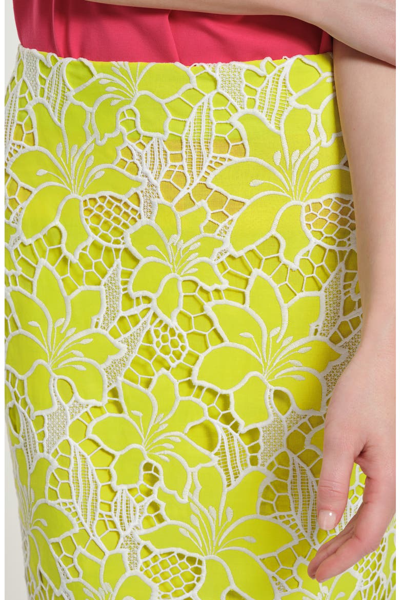 Floral Embroidered Eyelet Skirt, Alternate, color, LIME