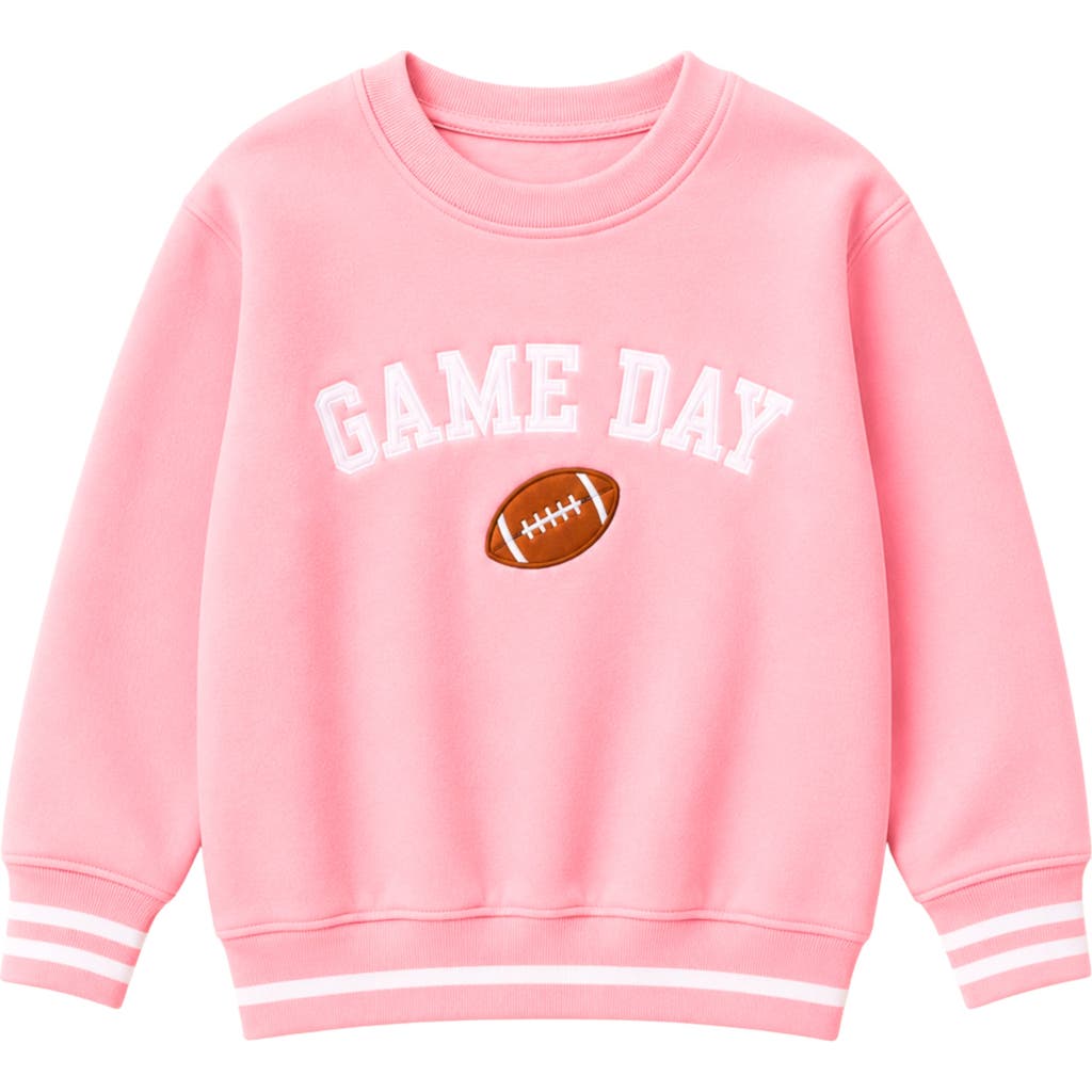 Bits & Bows Kids' Game Day Crewneck Sweatshirt In Pink