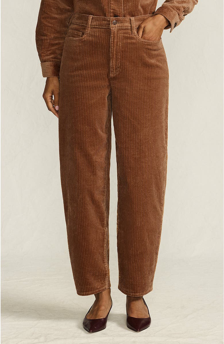 Lands' End Corduroy High Rise Barrel Leg Ankle Pants, Main, color, 