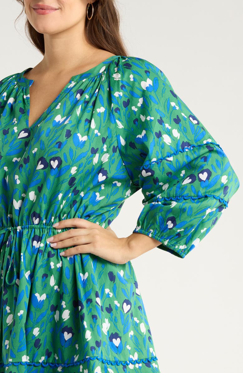 SUGARLIPS Laury Floral Print Minidress, Alternate, color, Kelly-Multi