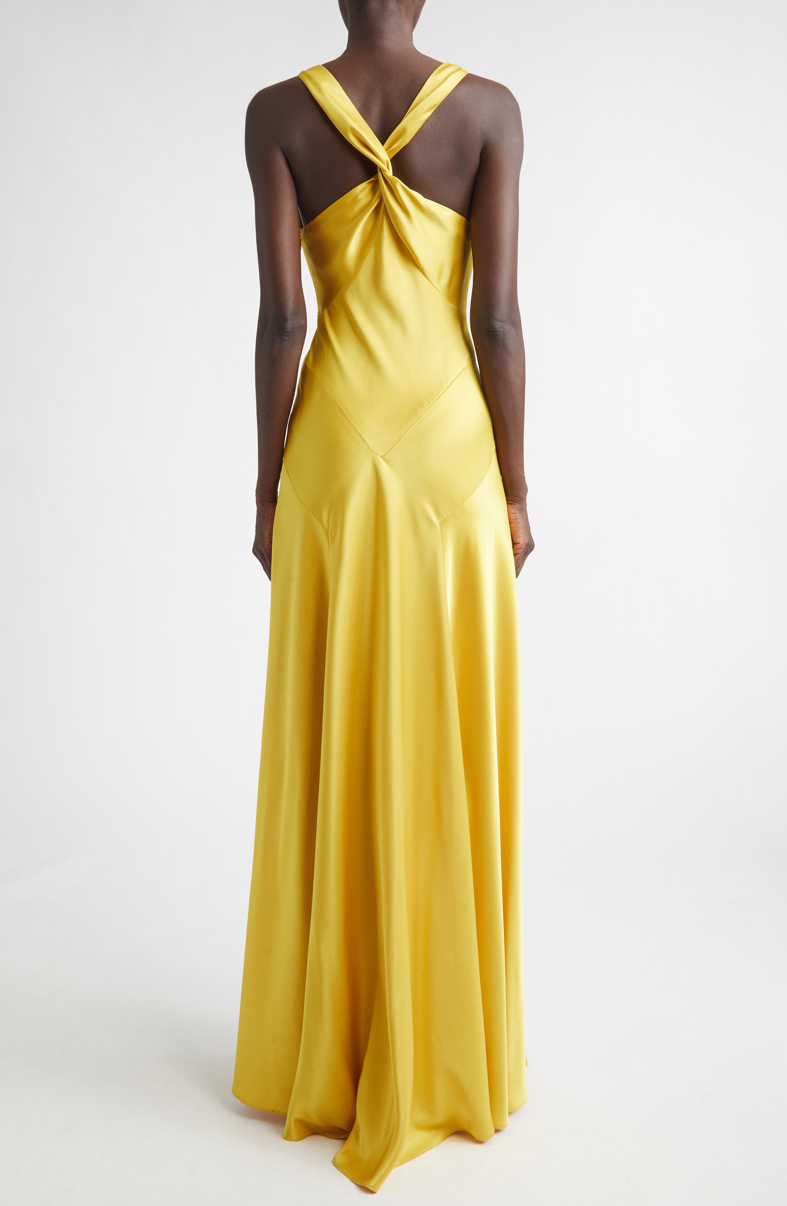 asymmetrical silk bias cut dress by galvan GALVAN Asymmetrical Bias Cut Dress in Platinum