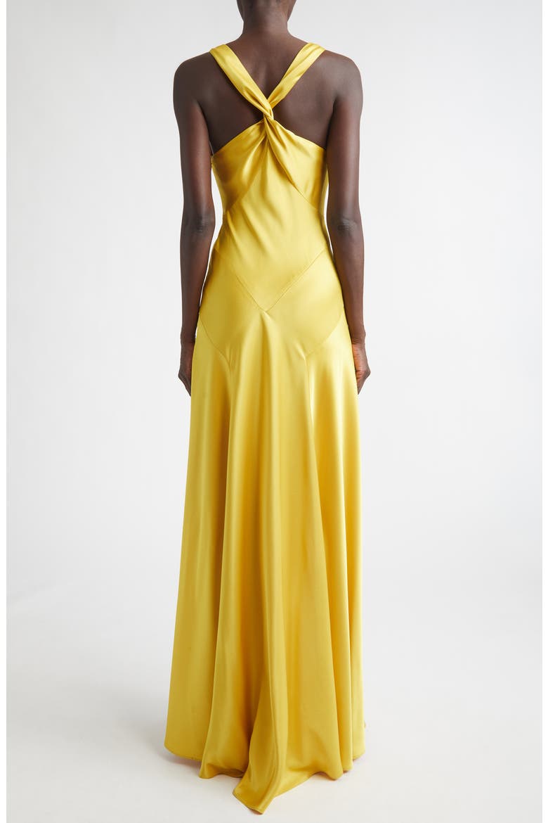 Liquid Satin Gown, Alternate, color, OCHRE