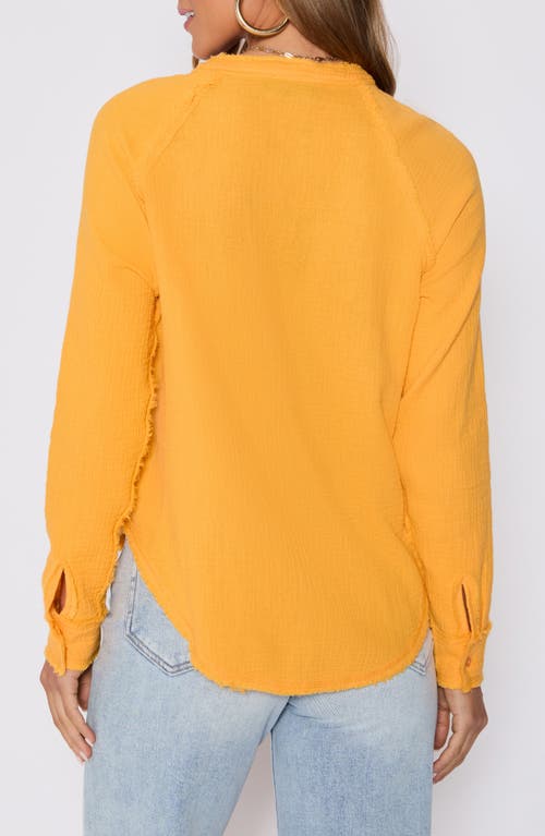 Vici Collection Chill Cotton Gauze Button-up Shirt In Yellow