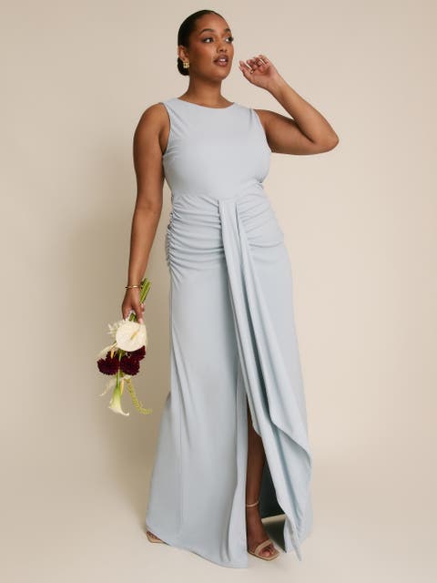 Drape Gathered Sleeveless Stretch