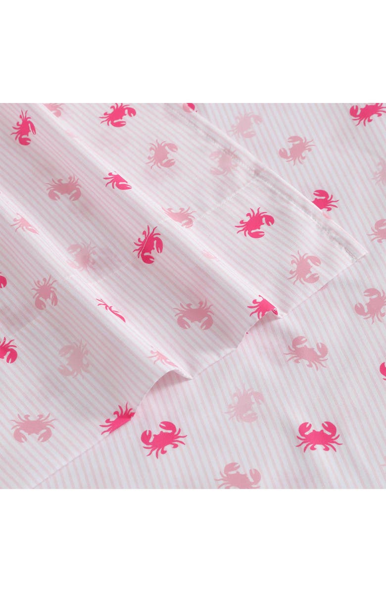 Nautica Axton Crab Print Microfiber Sheet Set, Alternate, color, Pink