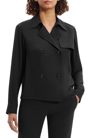THEORY THEORY DOUBLE BREASTED TRENCH BLOUSE