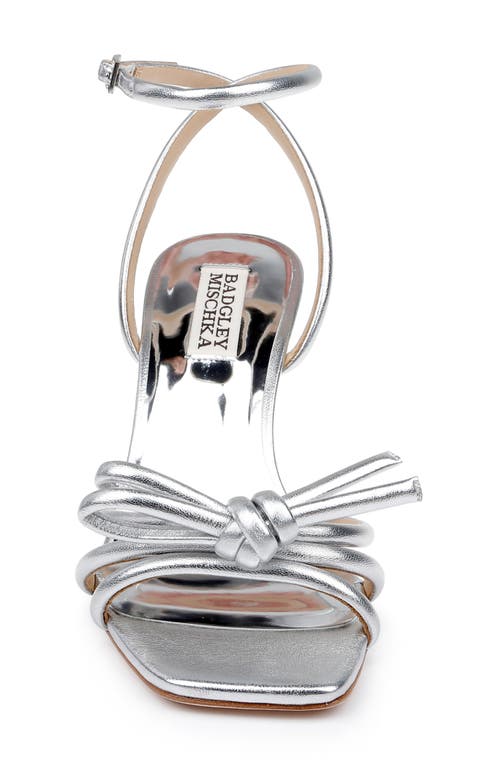 Shop Badgley Mischka Collection Luciana Ankle Strap Wedge Sandal In Silver