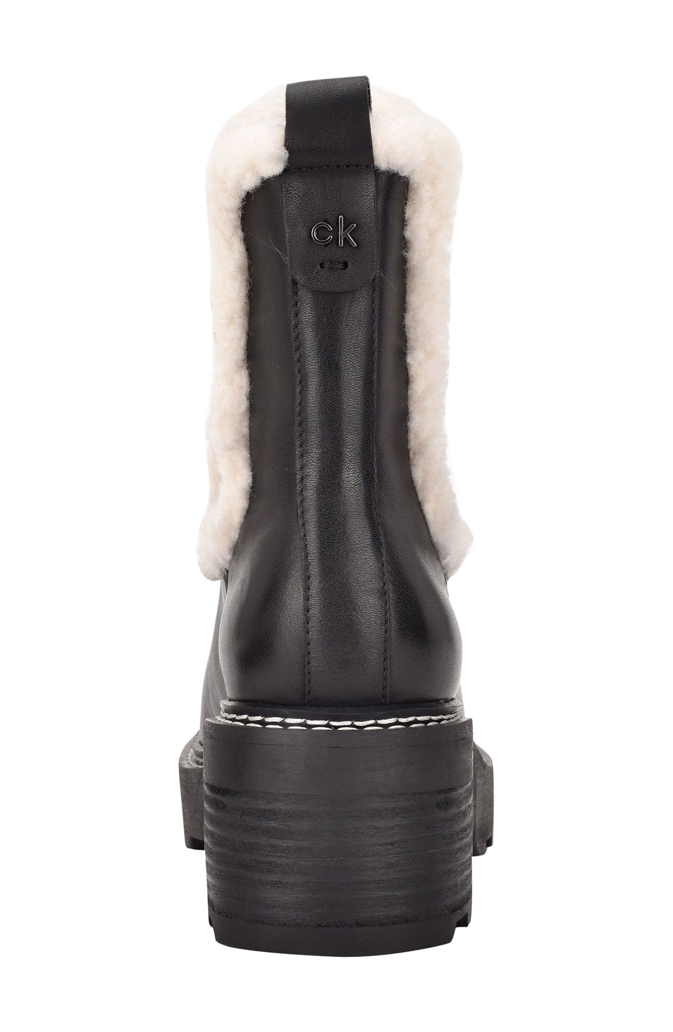 Calvin Klein Anissa Faux Shearling Chelsea Bootie, Alternate, color, 
