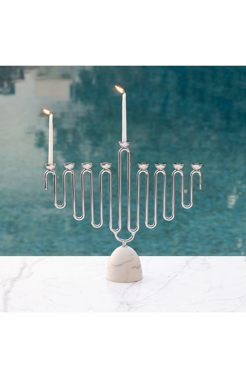 Anna New York Coluna Menorah In White And Silver