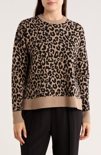 Nordstrom Rack Patterned Crewneck Sweater In Brown