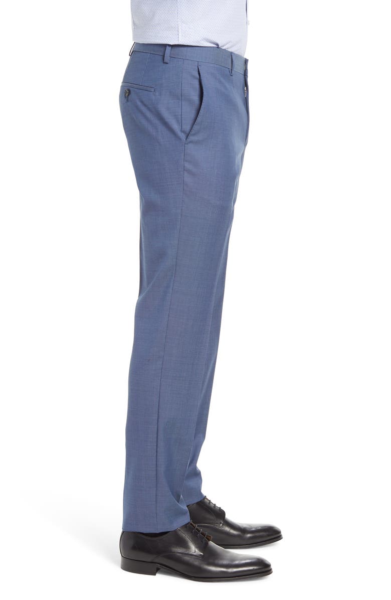 BOSS Genesis Slim Fit Flat Front Wool Dress Pants, Alternate, color,