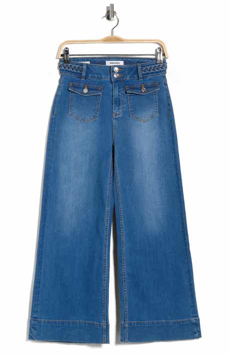 Vigoss Dylan Braided Waist Ankle Wide Leg Jeans