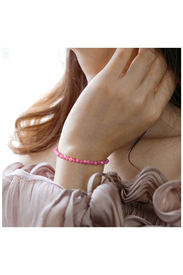 Faceted Beaded Bracelet, Alternate, color, PINK