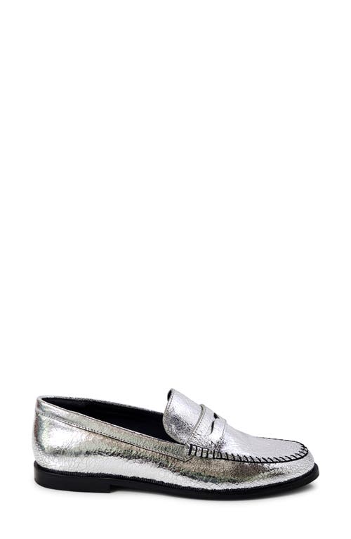 Free People Blanket Stitch Loafers Pale Pewter Leather In Pale Pewter Leather