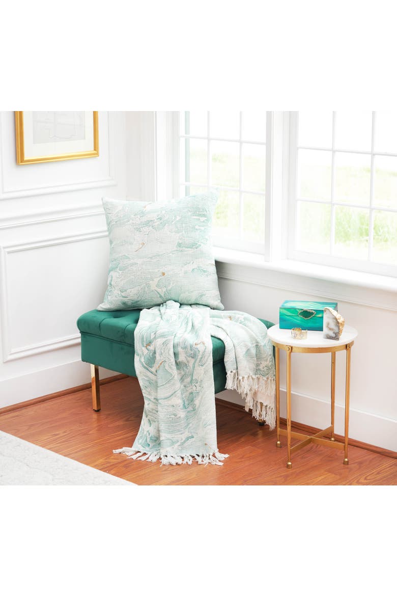Marble Juniper Accent Pillow, Alternate, color, Green