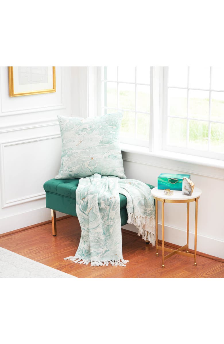 ELISABETH YORK Marble Juniper Pillow, Alternate, color, Green