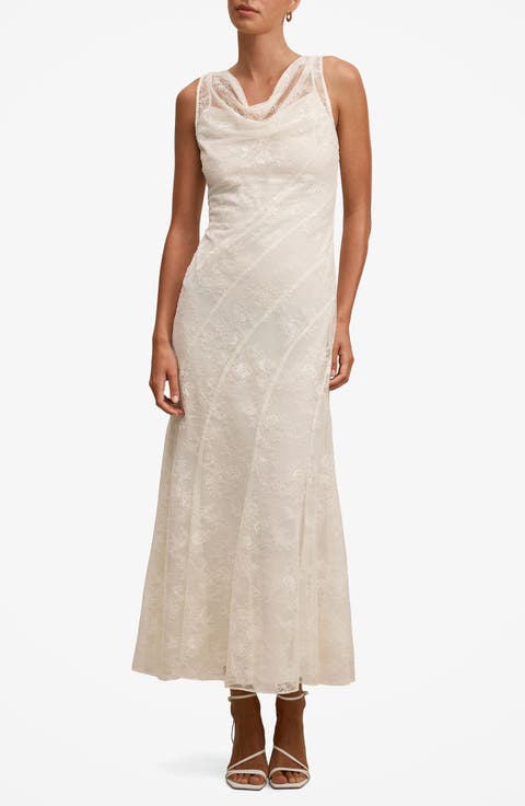 Jenna Paneled Lace Midi Dress