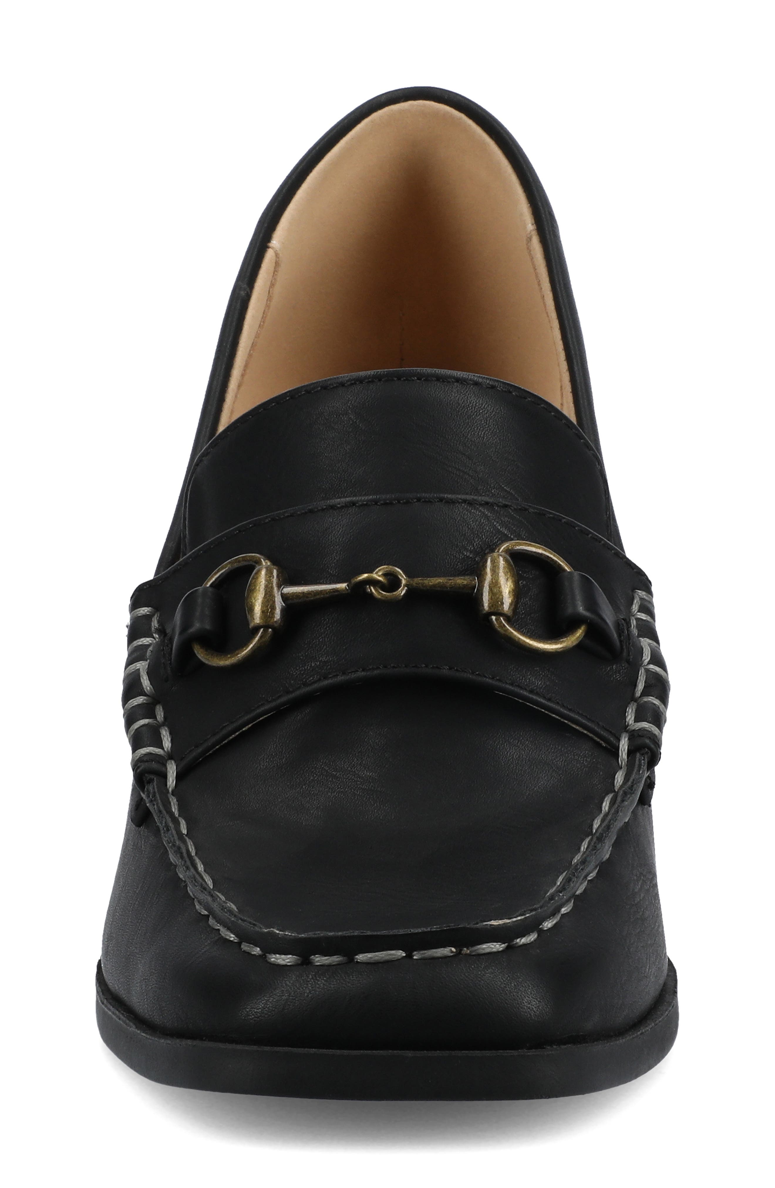 Journee Collection Aisha Moc Toe Loafer Pump, Alternate, color, Black