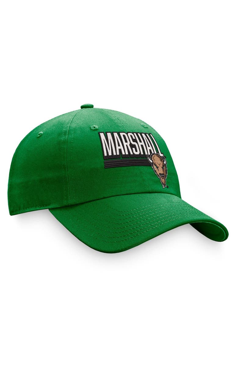 TOP OF THE WORLD Men's Top of the World Green Marshall Thundering Herd Slice Adjustable Hat, Alternate, color,